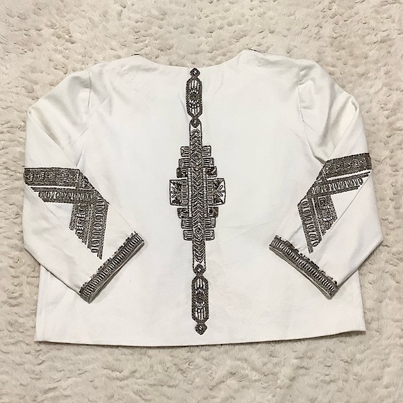 BA&SH [RARE] Luna Metal-Embellished Ivory Jacket - Size 3 (10) - Picture 5 of 15